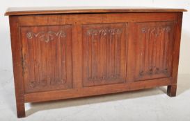 19TH CENTURY VICTORIAN CARVED OAK CHEST COFFER