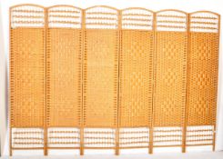 RETRO MID 20TH CENTURY BAMBOO CANE SIX FOLD ROOM DIVIDER
