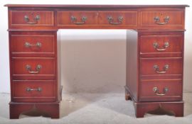 20TH CENTURY MAHOGANY TWIN PEDESTAL DESK