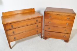 1940'S OAK DRESSING TABLE & SIMILAR OAK CHEST OF DRAWERS