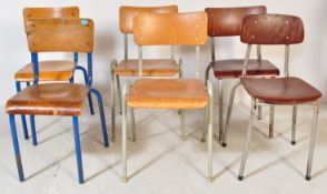 SIX VINTAGE INDUSTRIAL STYLE CAFE DINING CHAIRS
