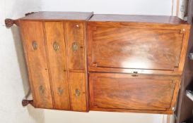 19TH CENTURY MAHOGANY LINEN PRESS WARDROBE