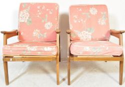 PAIR OF VINTAGE MID CENTURY DANISH INFLUENCE ARMCHAIRS