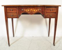 EDWARDIAN ROSEWOOD LEATHER INDLAID WRITING TABLE