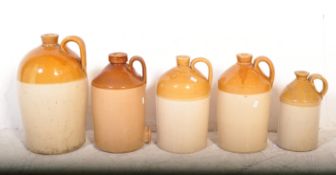 BRISTOL INTEREST - FIVE EARLY 20TH CENTURY FLAGON BARRELS