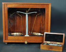 SET OF CASED LABORATORY BALANCE SCALES