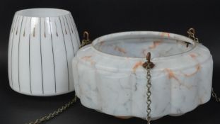 ART DECO GLASS FLYCATCHER CELING LIGHT SHADE & ANOTHER