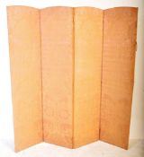 AN EDWARDIAN FOUR FOLD PRIVACY DISCRETION SCREEN