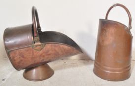 TWO VICTORIAN COPPER COAL SCUTTLES