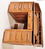 1920's OAK ROLL TOP TAMBOUR FRONTED PEDESTAL DESK