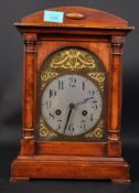 EDWARDIAN MAHOGANY CASED 8-DAY MANTEL CLOCK