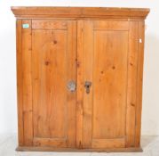 VICTORIAN 19TH CENTURY PINE ESTATE CUPBOARD BOOKCASE
