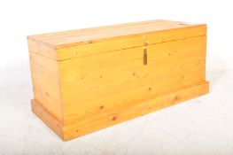 VINTAGE 20TH CENTURY PINE TRUNK CHEST - BLANKET BOX