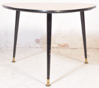 RETRO MID CENTURY TRIANGULAR TEAK VENEER TABLE