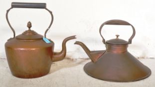 TWO VICTORIAN COPPER TEAPOTS