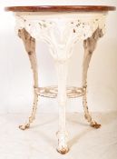 19TH CENTURY OAK CAST IRON PUB BISTRO TABLE