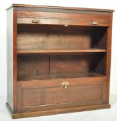 1930S ART DECO STYLE OAK TAMBOUR BOOKCASE CABINET