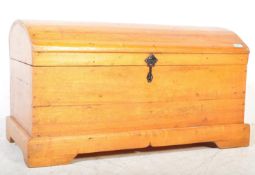 EARLY 20TH CENTURY PINE DOME TOP BLANKET BOX TRUNK