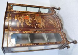 LARGE HAND PAINTED JAPANESE DISPLAY CABINET