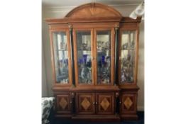 LARGE 20TH CENTURY ITALIAN MARQUETRY CHINA DISPLAY CABINET