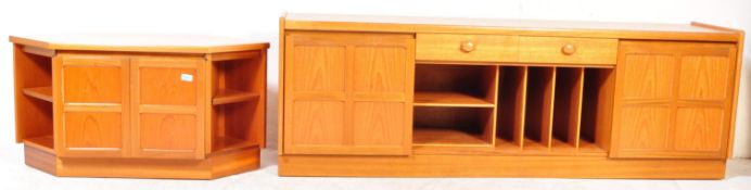 NATHAN FURNITURE - SQAURES RANGE - TEAK SIDEBOARD & TV UNIT