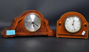 ART NOUVEAU EDWARDIAN INLAID MANTEL CLOCK & ANOTHER