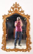 LARGE ROCOCO STYLE OVER MANTLE MIRROR
