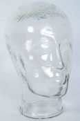 VINTAGE CLEAR GLASS MILLINERS MANNEQUIN HEAD