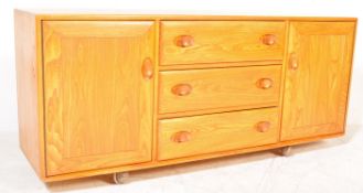 VINTAGE ERCOL LIGHT WINDSOR PATTERN SIDEBOARD CREDENZA