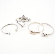 GROUP OF 925 SILVER BANGLE BRACELETS