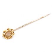 VINTAGE 15CT GOLD & DIAMOND STICK PIN