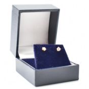 PAIR 14CT GOLD AND DIAMOND EARRINGS
