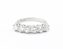 HALLMARKED 950 PLATINUM & DIAMOND SIX STONE RING