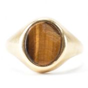 HALLMARKED 9CT GOLD TIGERS EYE PANEL RING