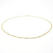VINTAGE 9CT GOLD FANCY CURB LINK CHAIN NECKLACE