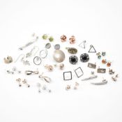 COLLECTION OF SILVER STUD EARRINGS