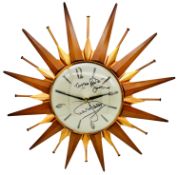 ONLY FOOLS & HORSES - TROTTER FLAT STARBURST CLOCK SIGNED DAVID JASON