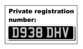ONLY FOOLS & HORSES - D938 DHV - RELIANT REGAL VAN REGISTRATION NUMBER