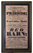 ESTATE OF JOHN CHALLIS - GEORGE IV THEATRE POSTER 1829