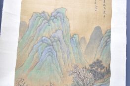 19TH CENTURY CHINESE PAINTED PAPER SCROLL