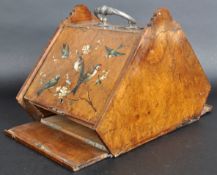 19TH CENTURY WALNUT PAINTED HUMIDOR BOX