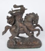 20TH CENTURY BRONZED METAL KNIGHT FIGURE