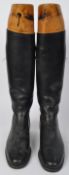PAIR OF GENTS BLACK LEATHER RIDING BOOTS WITH STRETCHERS