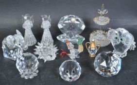 COLLECTION OF VINTAGE CRYSTAL GLASS ORNAMENTS - INC SWAROVSKI