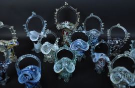 COLLECTION OF END OF DAY HANDLED BASKET GLASS