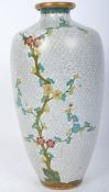 WHITE CLOISONNE PRUNUS CHINESE VASE