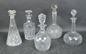 ASSORTMENT OF VICTORIAN & LATER CUT GLASS DECANTERS