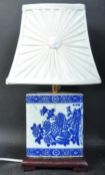 VINTAGE BLUE & WHITE KANGXI CHINESE PILLOW TABLE LAMP