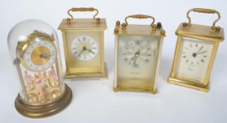 ASSORTMENT OF VINTAGE CARRIAGE CLOCKS & ANNIVERSARY CLOCK