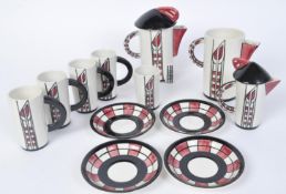 LORNA BAILEY FOR OLD ELLGREAVE POTTERY ART DECO COFFEE SERVICE